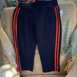 G.W. Navy pedal pushers with Red Stripes